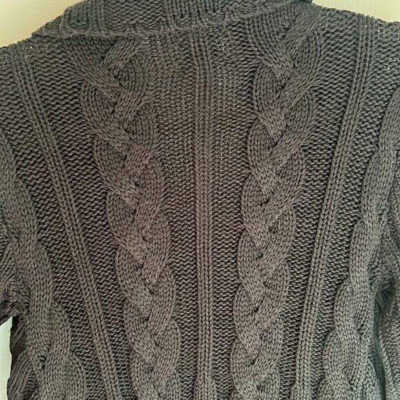 Chicos Cable Knit Black Sweater Cardigan - Picture 6 of 7